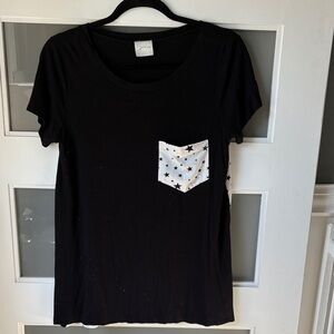 Sew In Love Black Top with Starry Accent